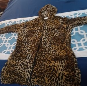 Sheer leopard print zip up shirt